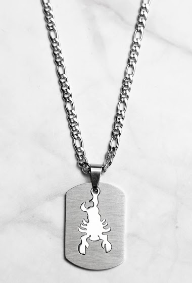Großhändler Z. Emilie - Zodiac scorpio steel necklace