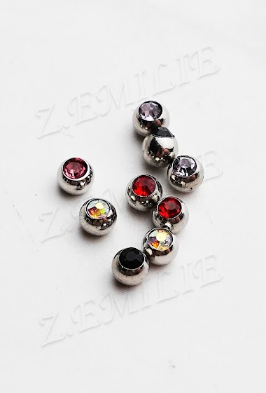 Großhändler Z. Emilie - Piercing accessory ball strass 1.2x3mm