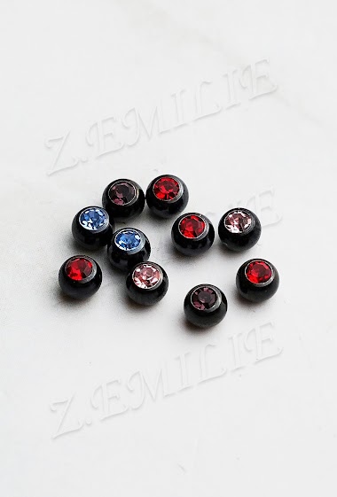 Wholesaler Z. Emilie - Piercing accessory ball strass 1.2x3mm