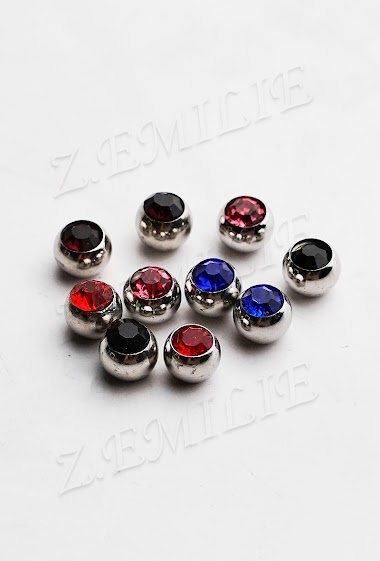 Wholesaler Z. Emilie - Piercing accessory ball  strass 1.6x6mm