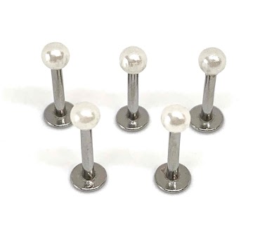 Wholesaler Z. Emilie - Pearl ball labret piercing 1.2x8mm