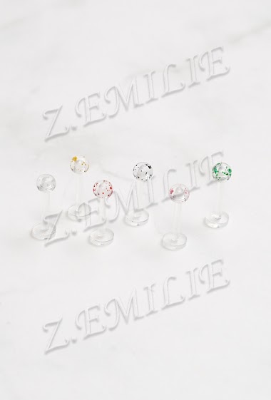 Wholesaler Z. Emilie - Sparkling labret piercing 1.2x8mm
