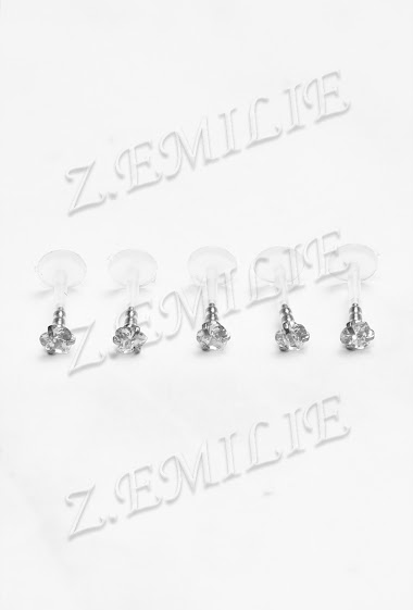 Großhändler Z. Emilie - Heart zirconium labret piercing 1.2x8mm