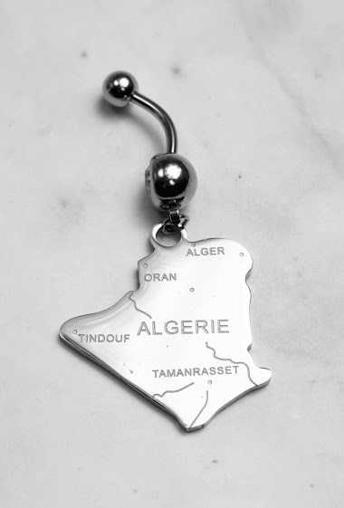 Großhändler Z. Emilie - Map Algeria steel belly button piercing