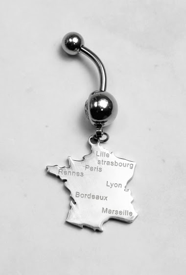 Wholesaler Z. Emilie - Map French steel belly button piercing