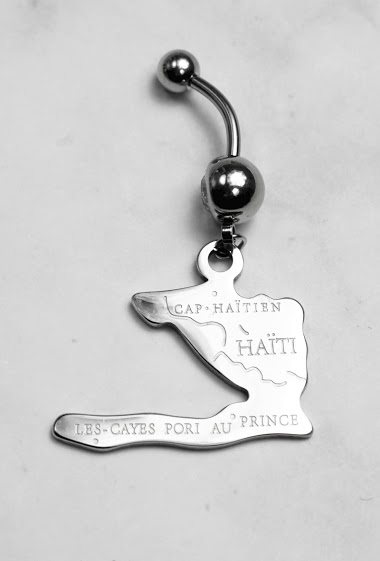 Wholesaler Z. Emilie - Map Haiti steel belly button piercing