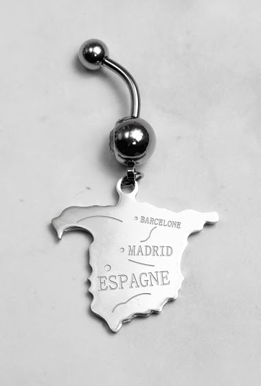 Großhändler Z. Emilie - Map Spain steel belly button piercing