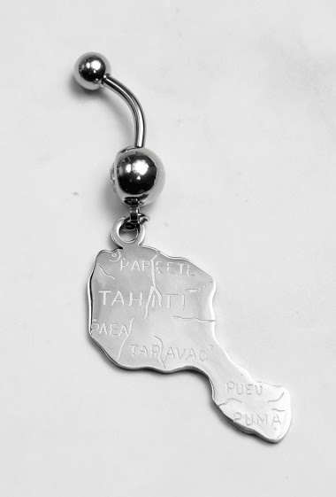 Wholesaler Z. Emilie - Map Taïti steel belly button piercing