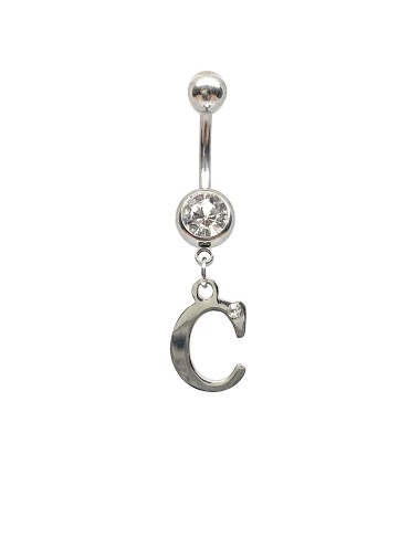 Wholesaler Z. Emilie - Initial C with strass belly button piercing