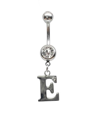 Grossiste Z. Emilie - Piercing nombril initiale E avec un strass