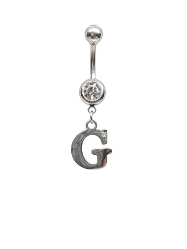 Wholesaler Z. Emilie - Initial G with strass belly button piercing