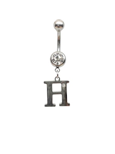 Mayorista Z. Emilie - Initial H with strass belly button piercing