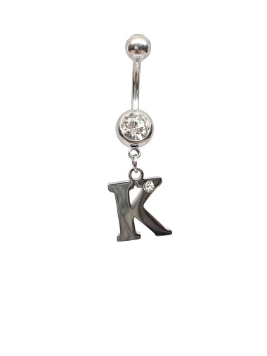 Wholesaler Z. Emilie - Initial K with strass belly button piercing