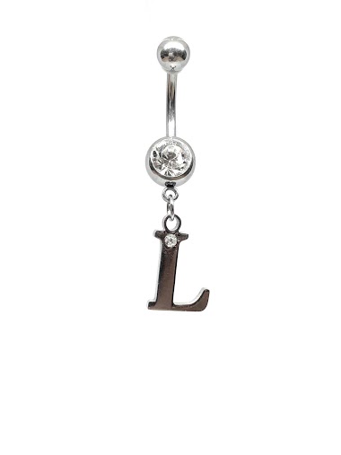 Wholesaler Z. Emilie - Initial L with strass belly button piercing