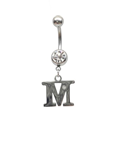 Wholesaler Z. Emilie - Initial M with strass belly button piercing