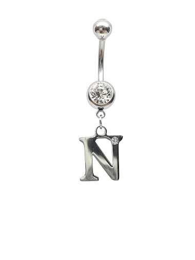 Wholesaler Z. Emilie - Initial N with strass belly button piercing