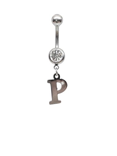 Wholesaler Z. Emilie - Initial P with strass belly button piercing