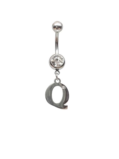 Wholesaler Z. Emilie - Initial Q with strass belly button piercing