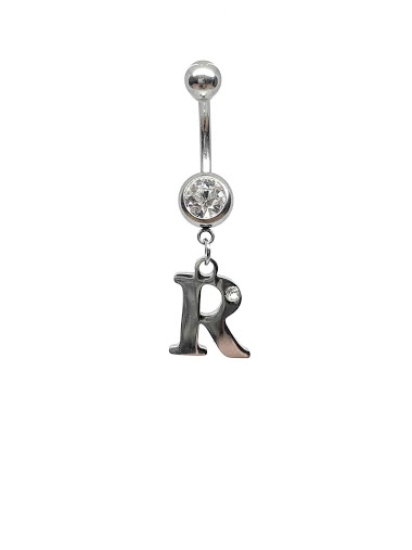 Wholesaler Z. Emilie - Initial R with strass belly button piercing