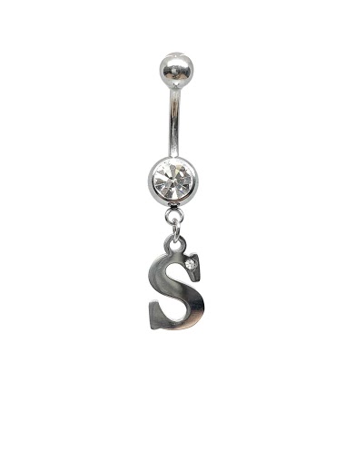 Wholesaler Z. Emilie - Initial S with strass belly button piercing