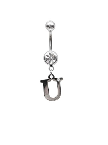 Wholesaler Z. Emilie - Initial U with strass belly button piercing