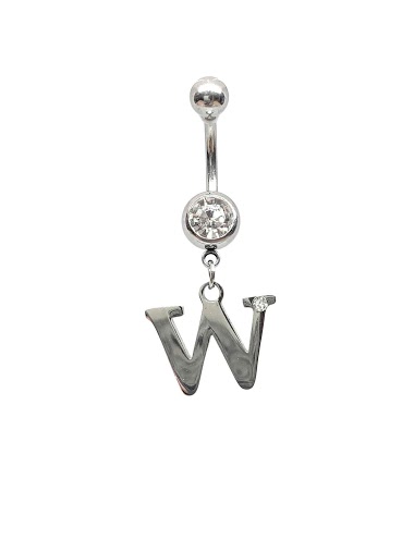 Wholesaler Z. Emilie - Initial W with strass belly button piercing