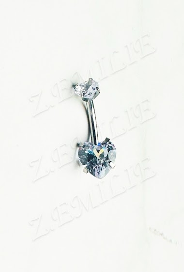 Wholesalers Z. Emilie - Heart zirconium belly button piercing