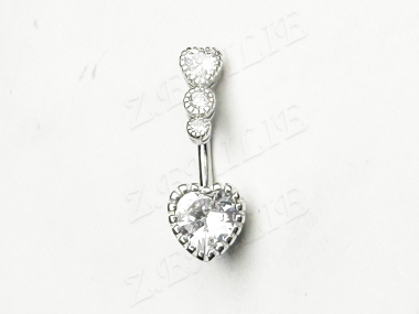 Wholesaler Z. Emilie - Zirconium heart navel piercing