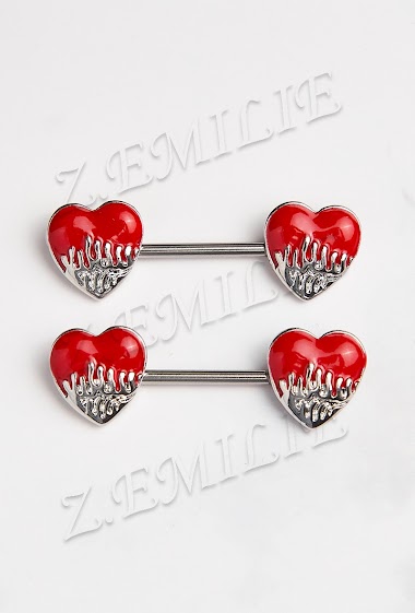 Wholesaler Z. Emilie - Heart nipple piercing