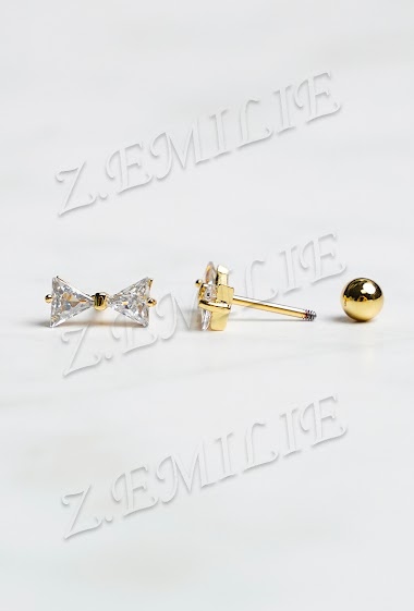 Wholesaler Z. Emilie - Zirconium bow tie tragus and helix piercing