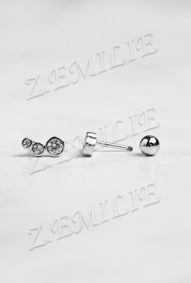 Grossiste Z. Emilie - Piercing tragus et helix zirconium