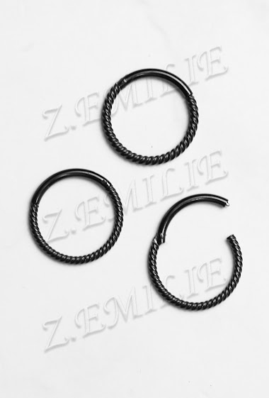 Großhändler Z. Emilie - Universal hinged twisted ring piercing 1.2x10mm
