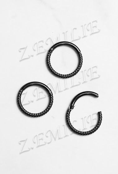 Großhändler Z. Emilie - Universal hinged twisted ring piercing 1.2x8mm