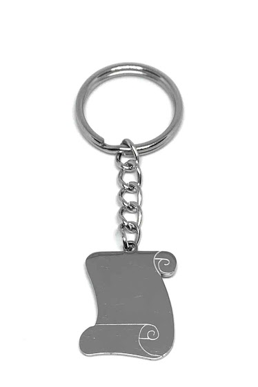 Mayorista Z. Emilie - Parchment steel key ring to engrave