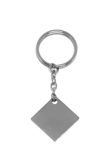 Großhändler Z. Emilie - Square steel key ring to engrave