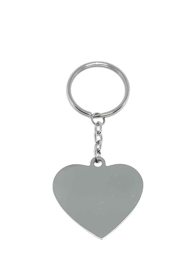 Wholesaler Z. Emilie - Heart steel key ring ro engrave