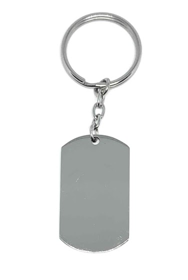 Großhändler Z. Emilie - Plaque steel key ring to engrave