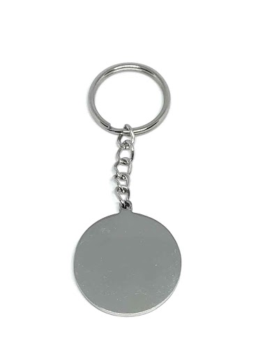 Großhändler Z. Emilie - Round steel key ring to engrave