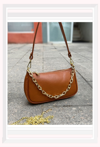 Wholesaler Z & Z - Grained leather shoulder bag baguette bag