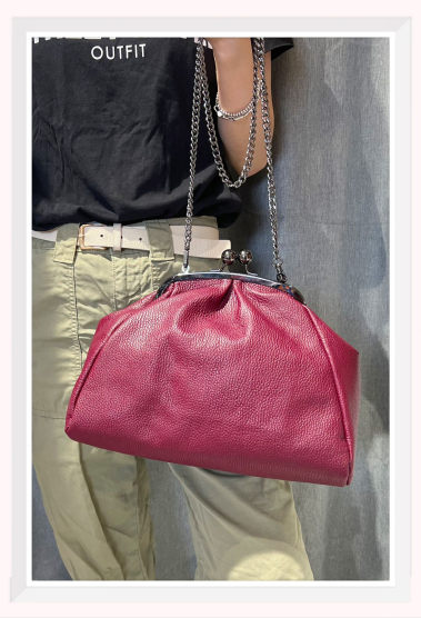 Großhändler Z & Z - Große Lederhandtasche in Brieftaschenform