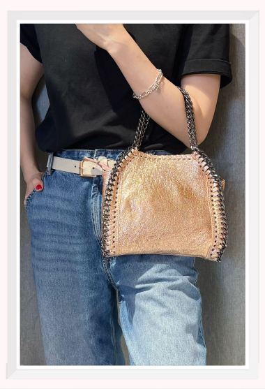 Wholesaler Z & Z - Iridescent leather handbag, chain bag