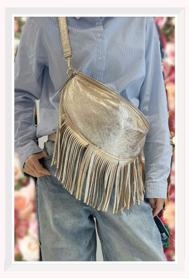 Wholesaler Z & Z - Fringed fanny pack in iridescent leather