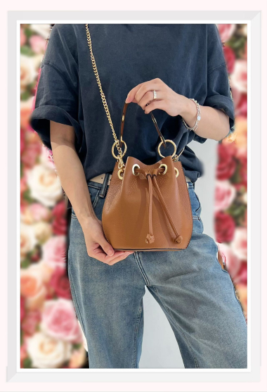 Wholesaler Z & Z - Leather purse bag with eyelet on the strap