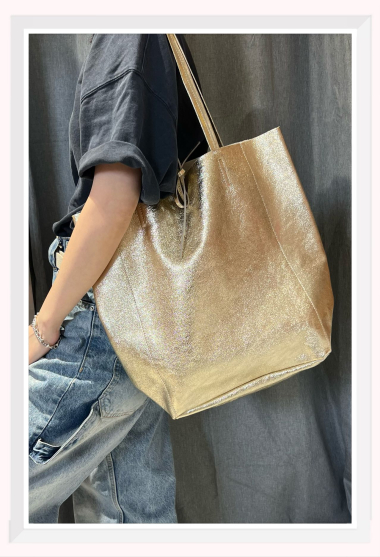 Wholesaler Z & Z - Iridescent leather shopper bag