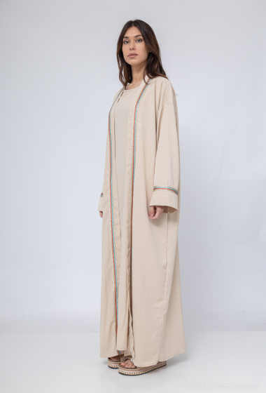 Wholesaler ZABULON 3 - Kimono set with pattern and a sleeveless underdress in Medina silk