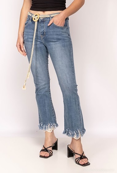 Wholesaler Zac & Zoé - Flare jeans with lace