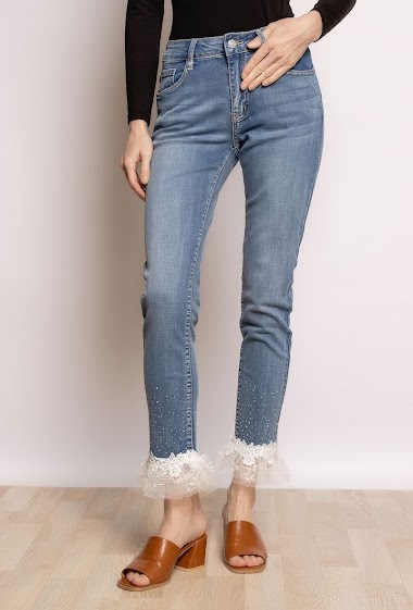 Wholesaler Zac & Zoé - Slim fit jeans with lace