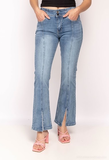 Wholesaler Zac & Zoé - Wide leg jeans with slit