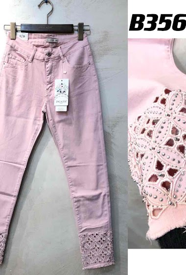 Wholesaler Zac & Zoé - Pierced jeans with rhinestones