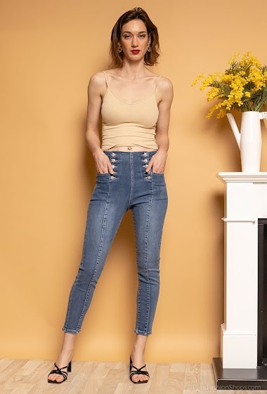 Grossiste Zac & Zoé - Jeans skinny boutonné